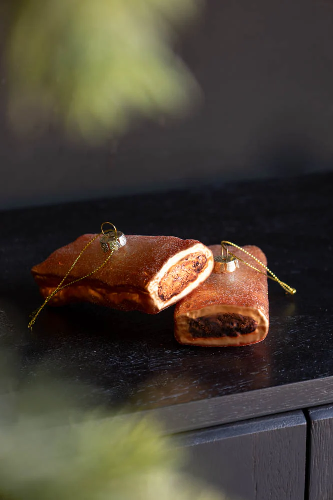 Sausage Roll Glass Christmas Tree Decoration - Image 3