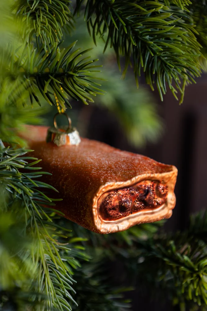Sausage Roll Glass Christmas Tree Decoration - Image 4