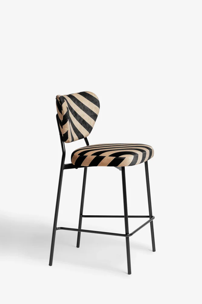Set Of 2 Bar Stools in Stripe Velvet - Image 5