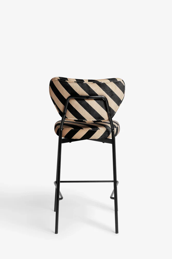 Set Of 2 Bar Stools in Stripe Velvet - Image 7