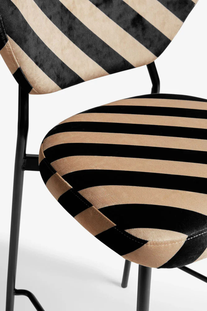 Set Of 2 Bar Stools in Stripe Velvet - Image 8