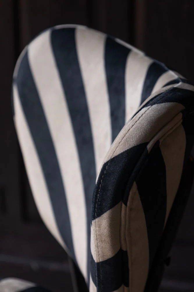Set Of 2 Dining Chairs In Stripe Velvet - Image 5