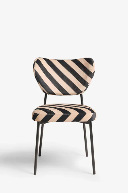 Set Of 2 Dining Chairs In Stripe Velvet - Image 6