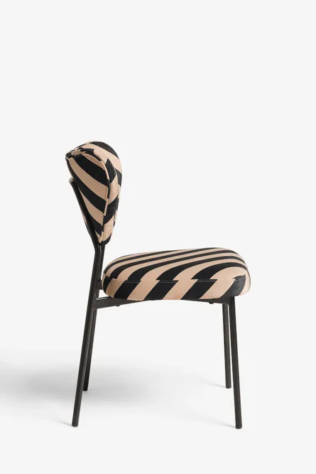Set Of 2 Dining Chairs In Stripe Velvet - Image 8