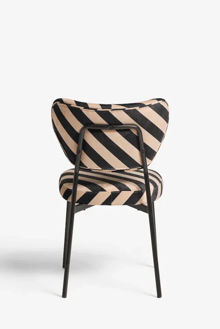 Set Of 2 Dining Chairs In Stripe Velvet - Image 9