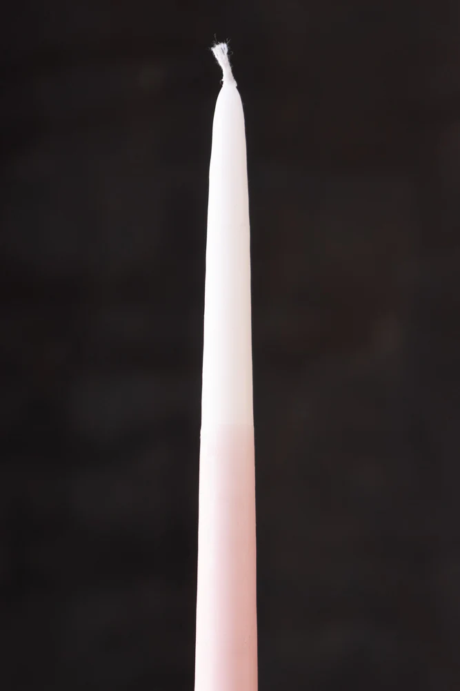 Set Of 2 Ombre Pink Dinner Candles - Image 3