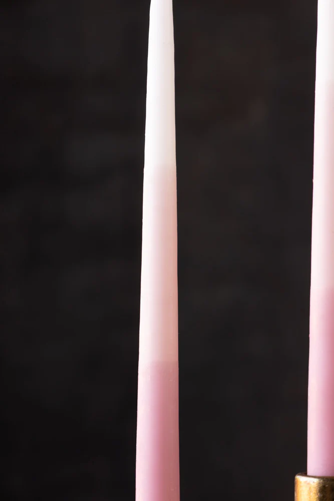 Set Of 2 Ombre Pink Dinner Candles - Image 4