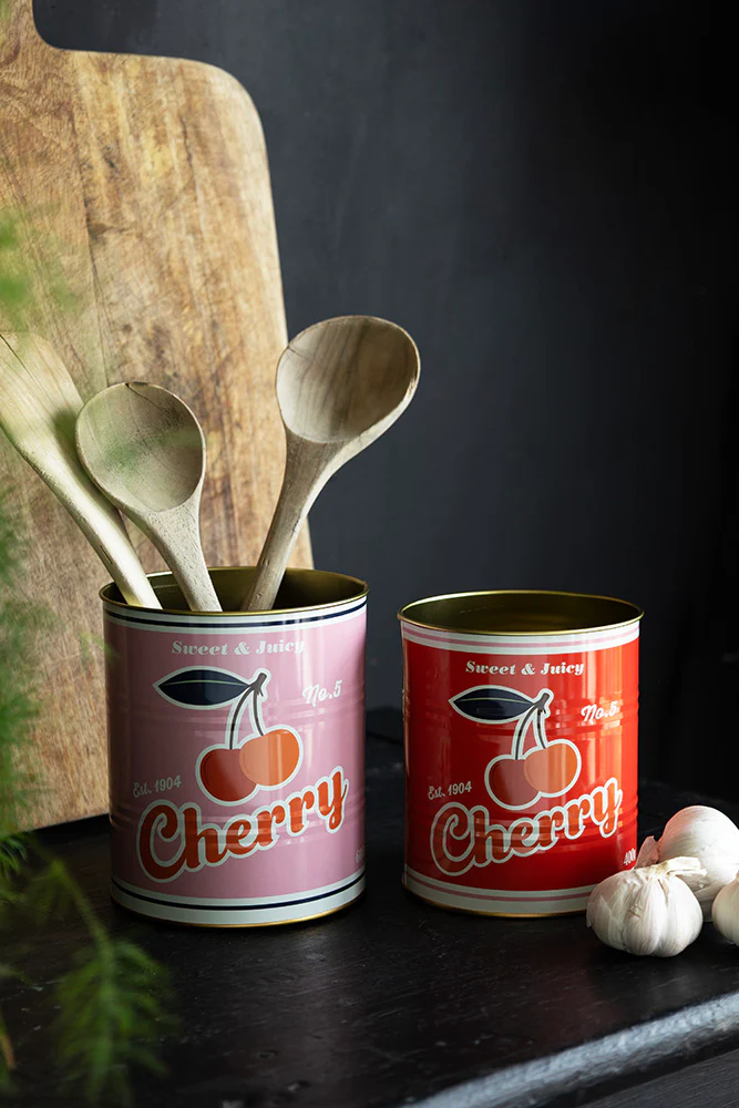 Set Of 2 Retro Cherry Kitchen Storage Tins - Image 7