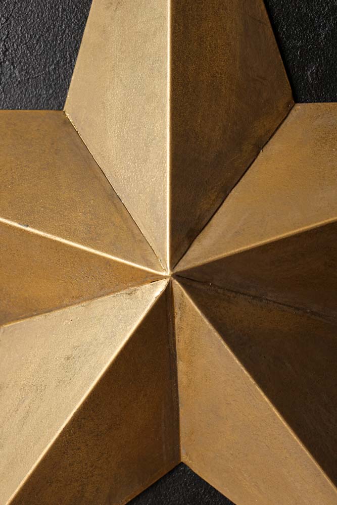 Set Of 3 Antique Gold Metal Stars - Image 6