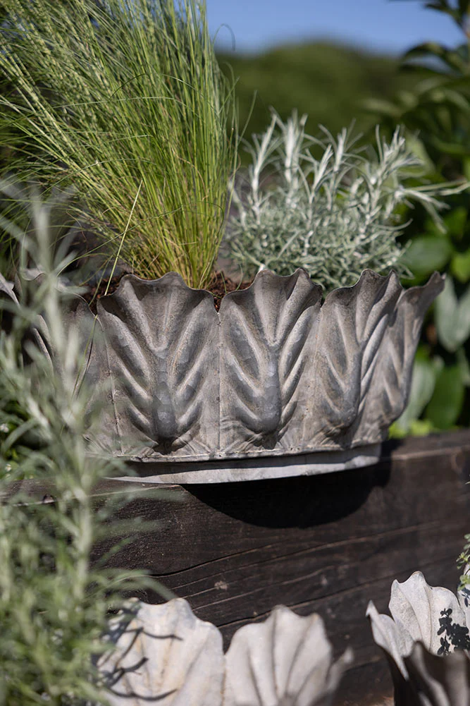 Set of 3 Petal Antiqued Planters - Image 5