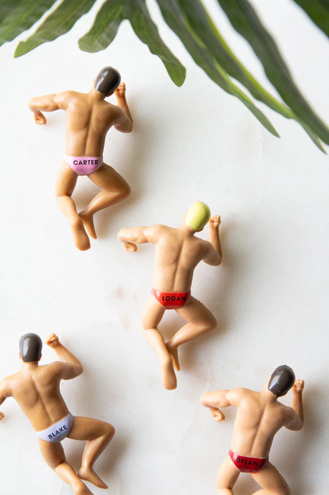 Set Of 4 Hunk Wine Glass Charms - Image 3