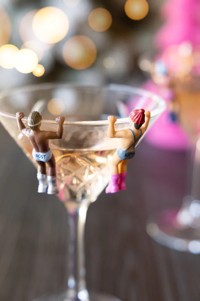 Set Of 6 Apres Ski Wine Glass Charms