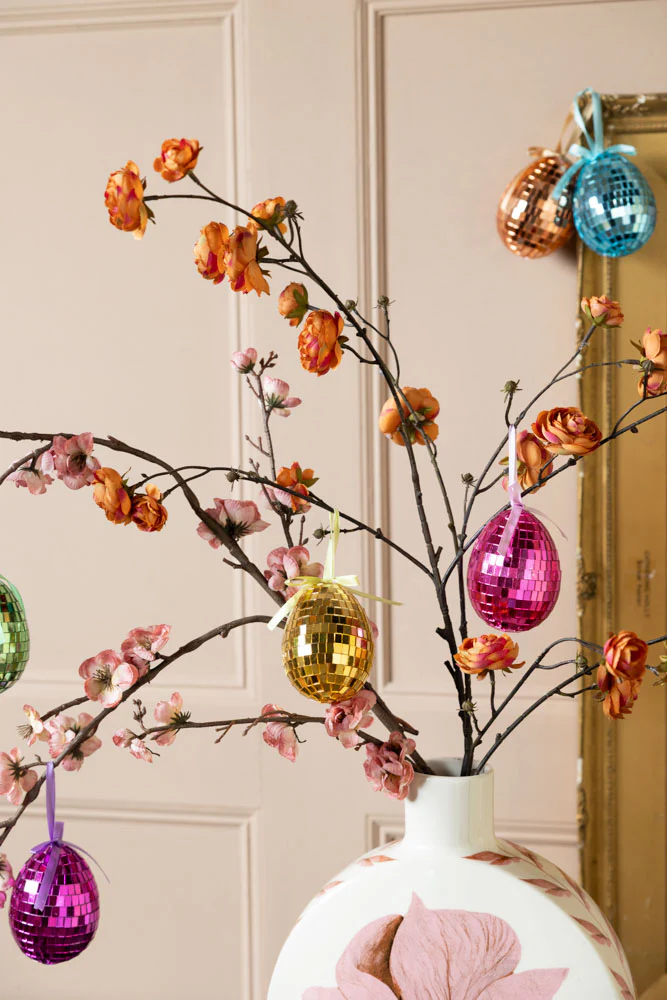 Set Of 6 Colourful Disco Easter Egg Decorations - Image 2