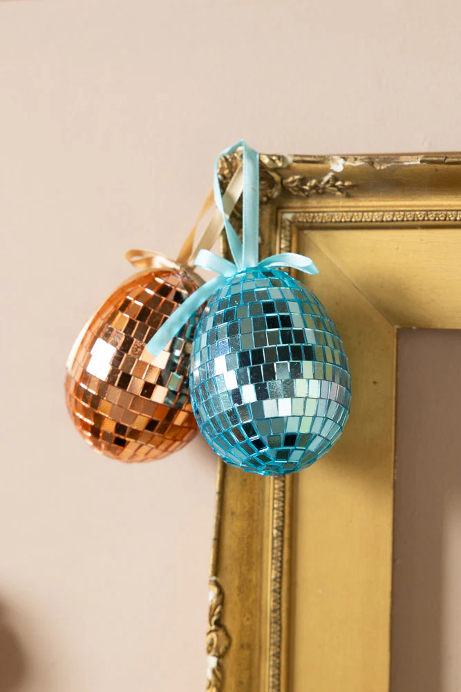 Set Of 6 Colourful Disco Easter Egg Decorations - Image 3