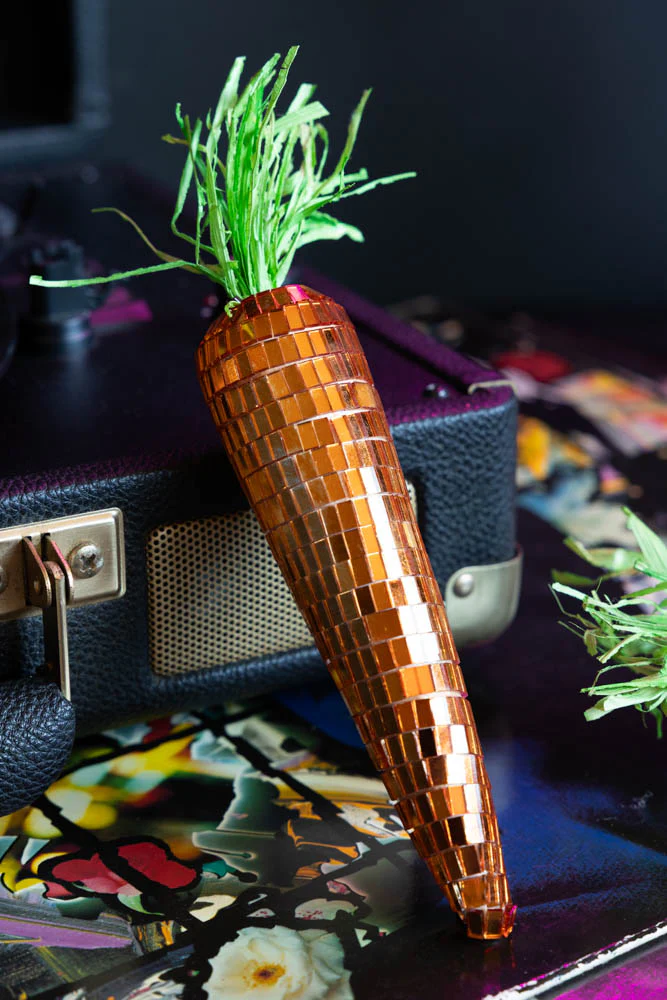 Set Of 6 Disco Carrot Easter Decorations - Image 3