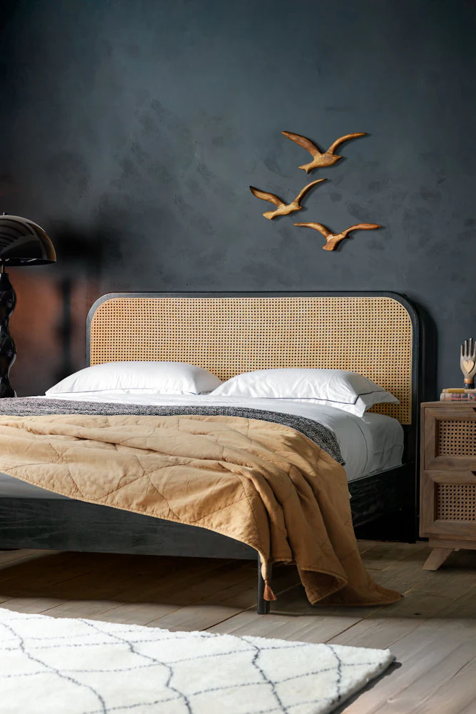 Sleek Curved Wooden Bedframe - Available in Two Sizes