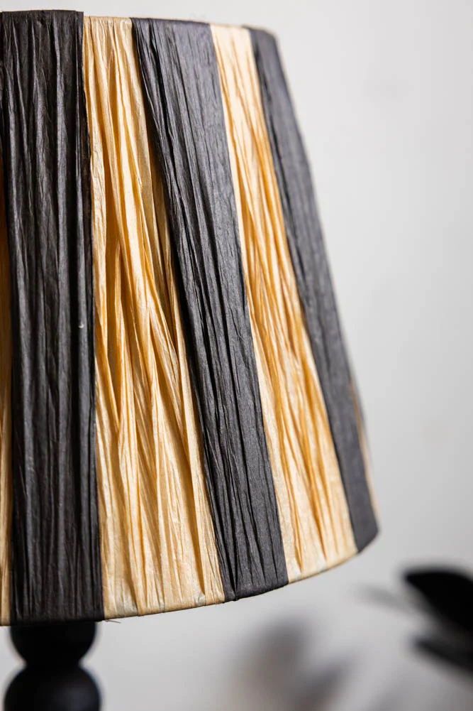 Small Black Bobbin Bedside Table Lamp - Image 4