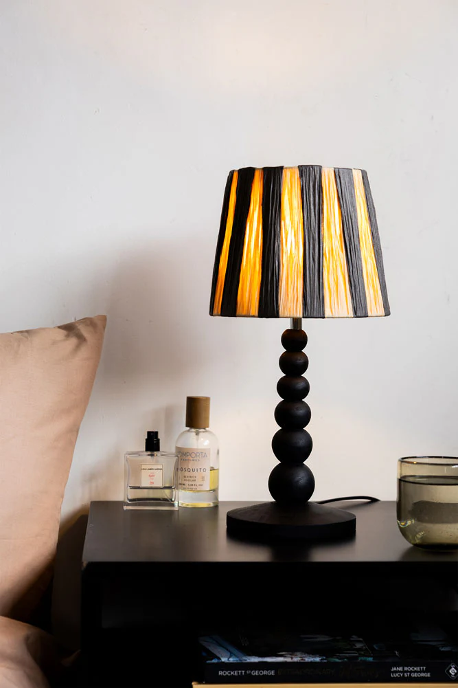 Small Black Bobbin Bedside Table Lamp - Image 5