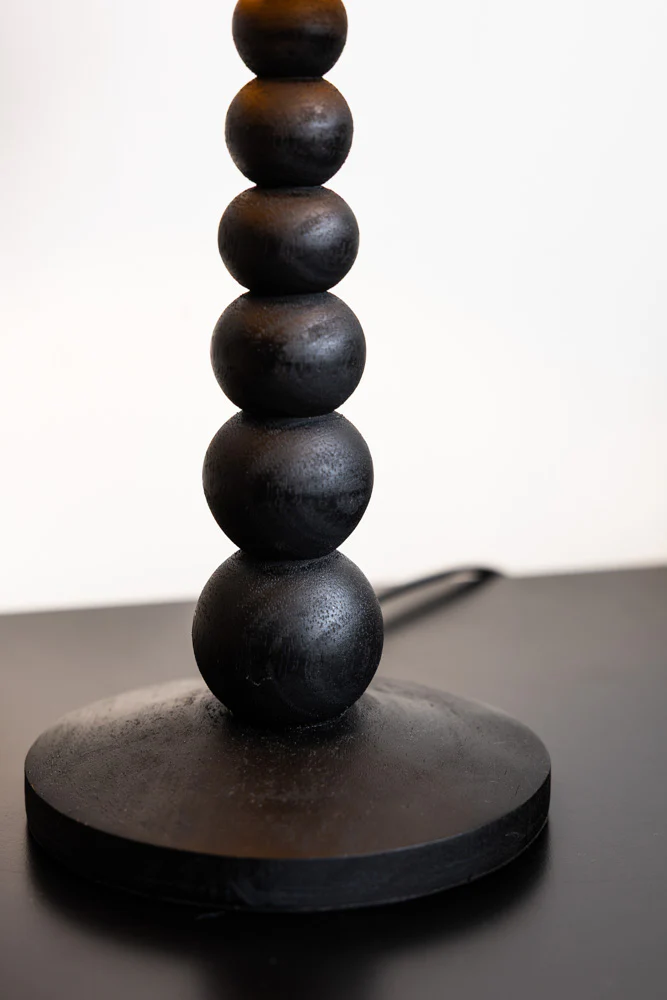 Small Black Bobbin Bedside Table Lamp - Image 6
