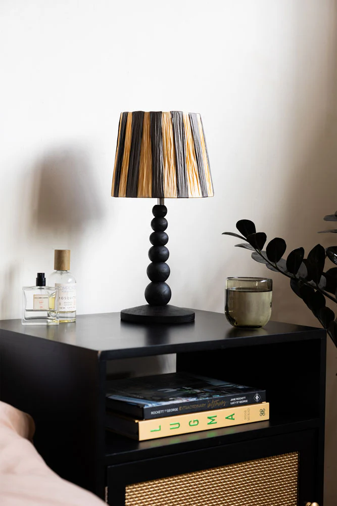 Small Black Bobbin Bedside Table Lamp - Image 7