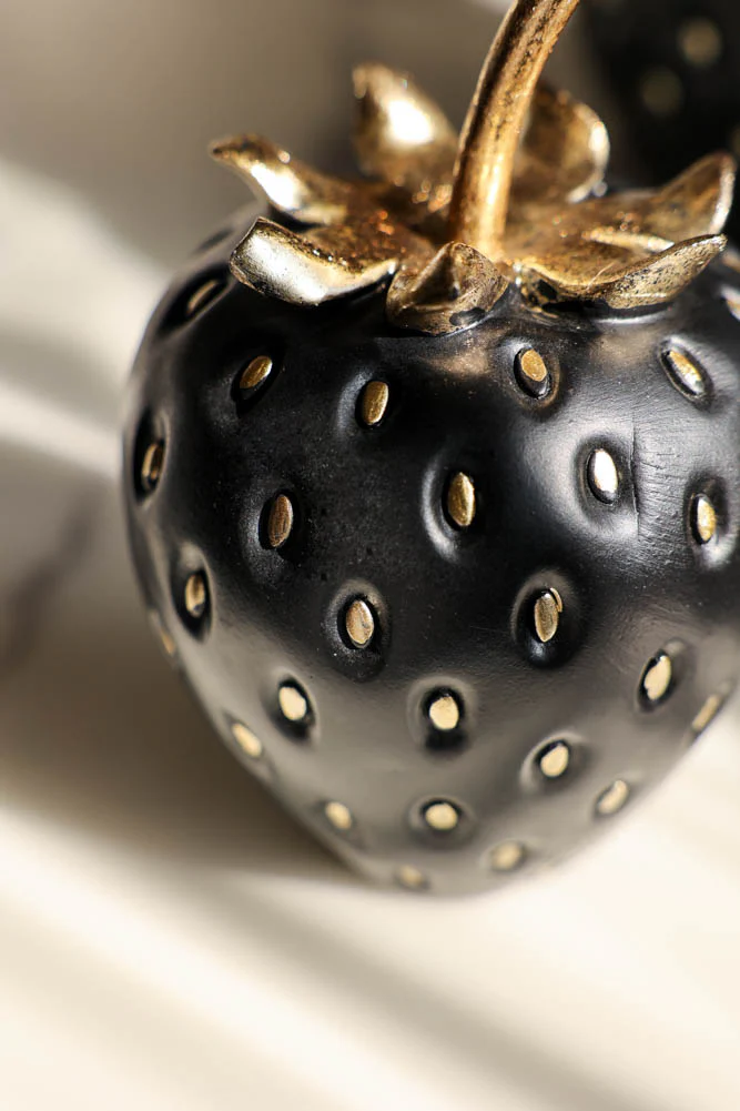 Small Black & Gold Strawberry Ornament - Image 4