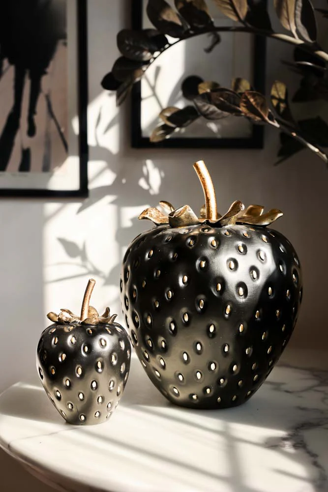 Small Black & Gold Strawberry Ornament - Image 5