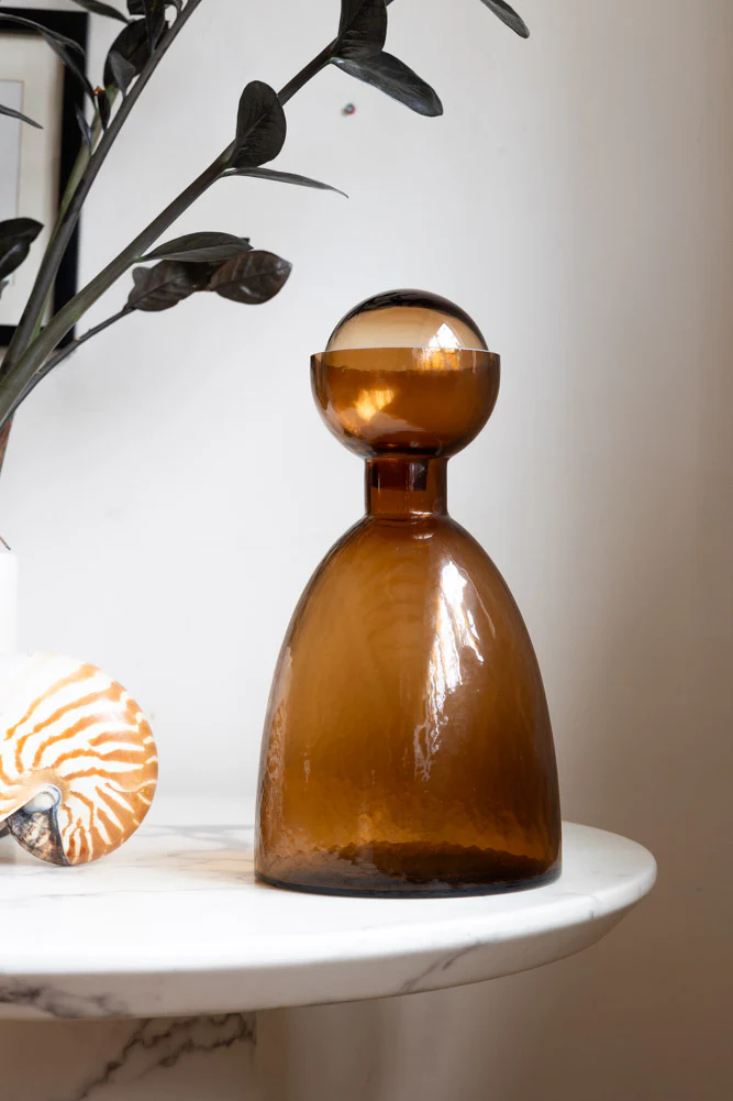 Amber Smoked Glass Decanter - Image 5