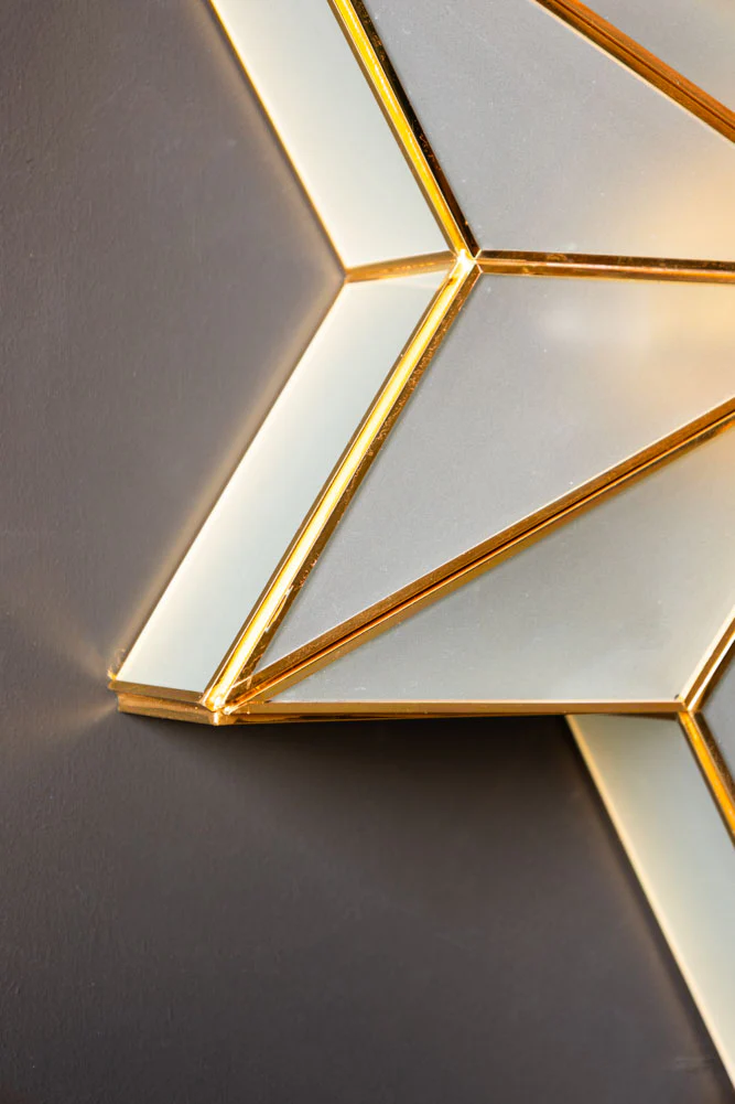 Star Brass & Glass Flush Ceiling Light - Image 4