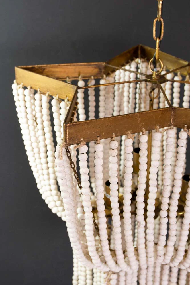 Star Shaped Beaded Statement Chandelier Light - Image 6
