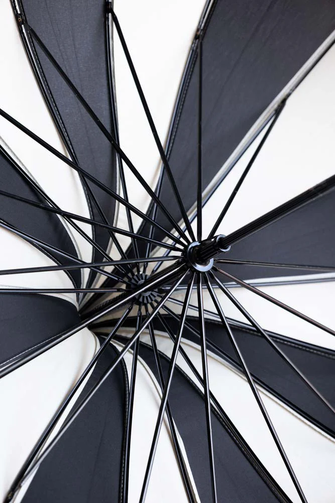 Statement Black & Off-White Umbrella - Image 6
