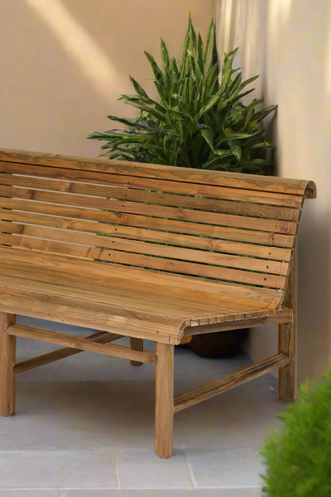 Station Bench Style Wooden Garden Bench - Image 2