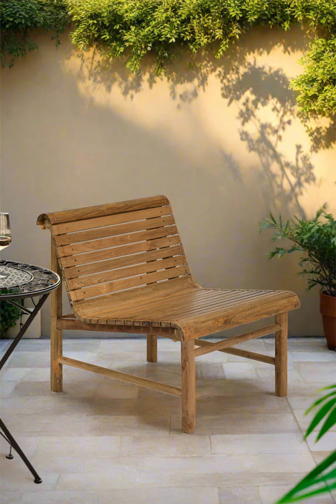 Station Bench Style Wooden Garden Chair