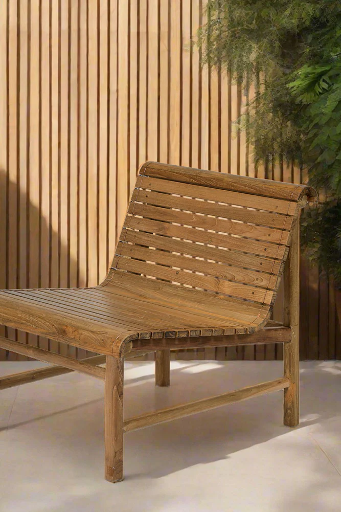 Station Bench Style Wooden Garden Chair - Image 2