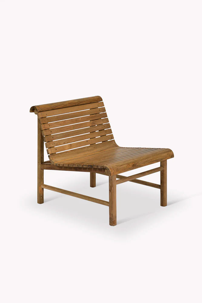 Station Bench Style Wooden Garden Chair - Image 4