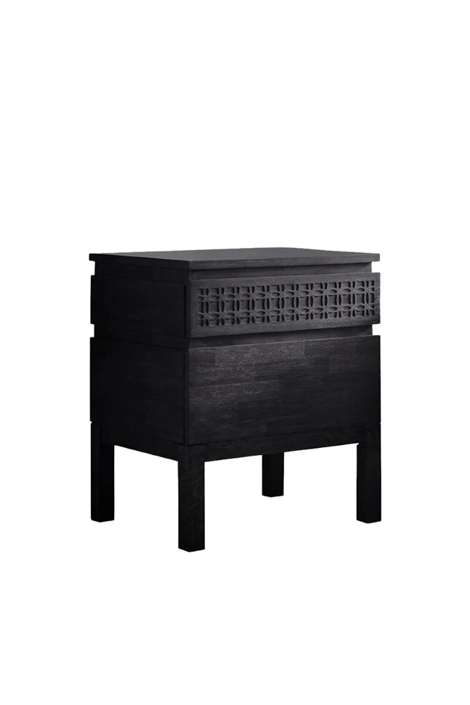Stylish Mango Wood 2-Drawer Bedside Table - Image 5
