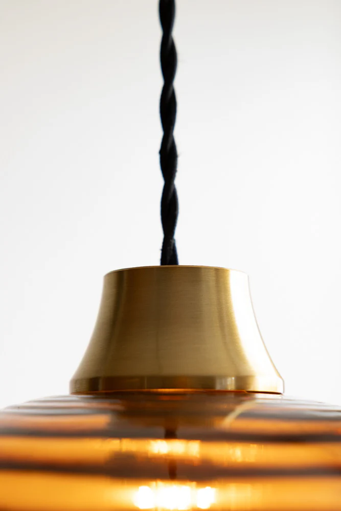 Swirled Glass Easyfit Ceiling Light Shade in Amber - Image 5