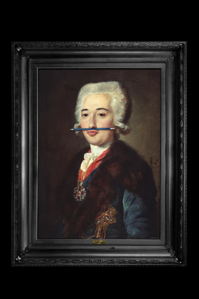 The Blue Pencil Canvas with Printed Frame - Image 3