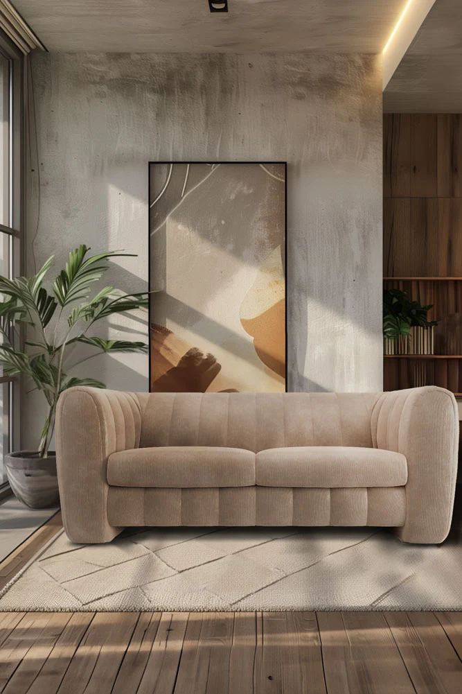 The Bowie Large Sofa In Luxe Needlecord Velvet Natural Whisper - Image 6
