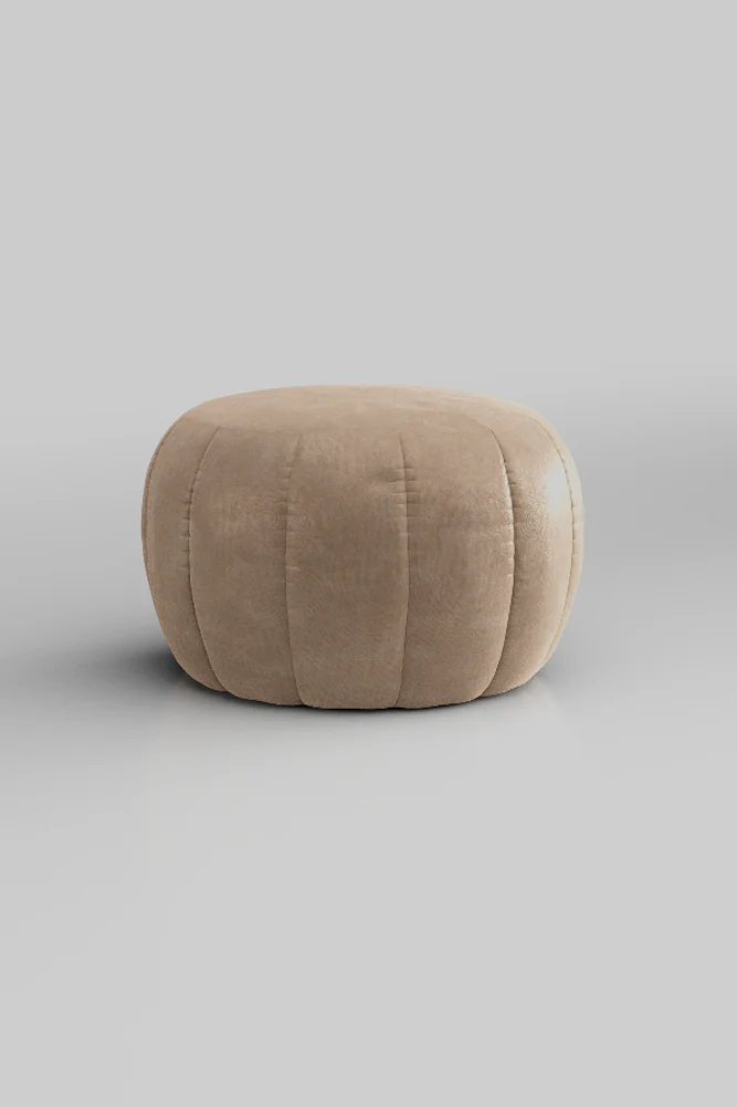 The Bowie Stool In Luxe Needlecord Velvet Natural Whisper - Image 5