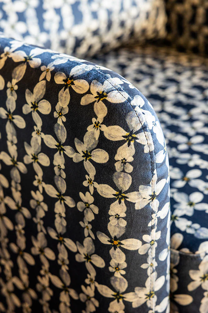 The Edie Daisy Print Velvet Armchair - Image 3