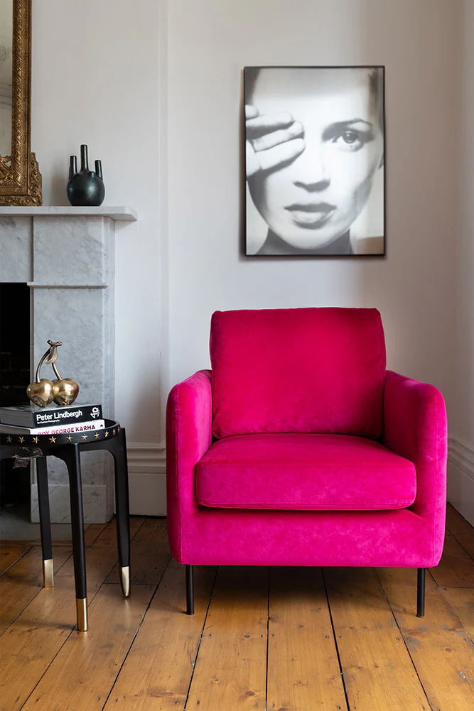 The Edie In Luxe Needlecord Velvet Harry's Pink Armchair - Image 3