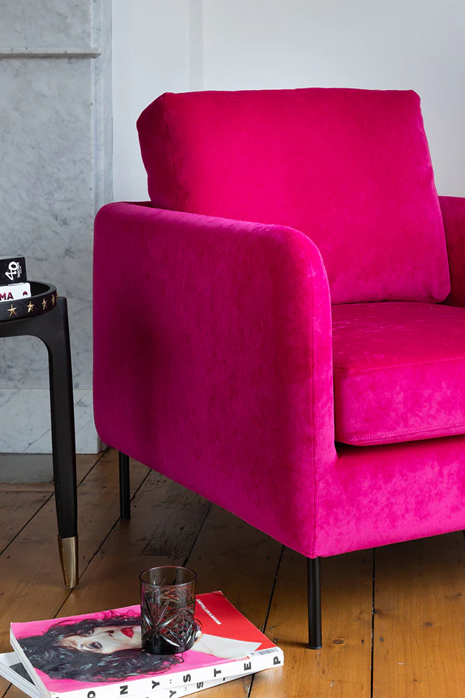 The Edie In Luxe Needlecord Velvet Harry's Pink Armchair - Image 4
