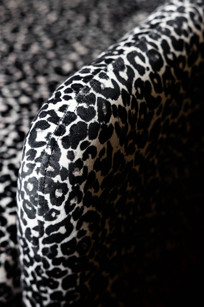 The Edie Monochrome Leopard Velvet Armchair - Image 3