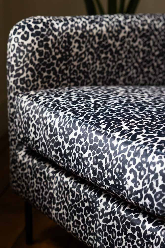 The Edie Monochrome Leopard Velvet Armchair - Image 4