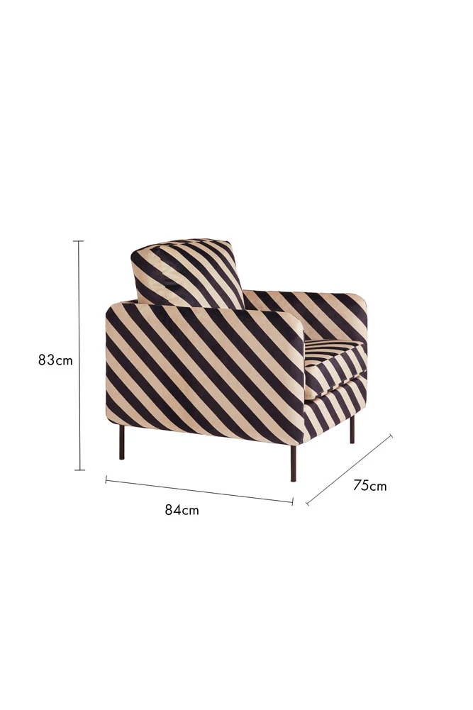 The Edie Sand and Black Stripe Armchair - Image 5