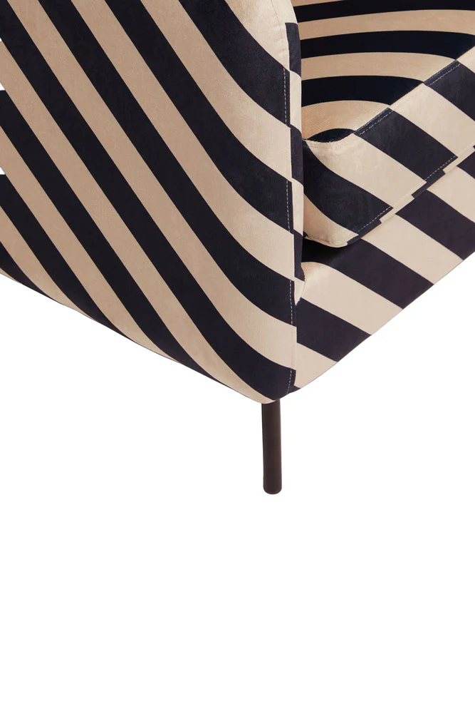 The Edie Sand and Black Stripe Armchair - Image 6