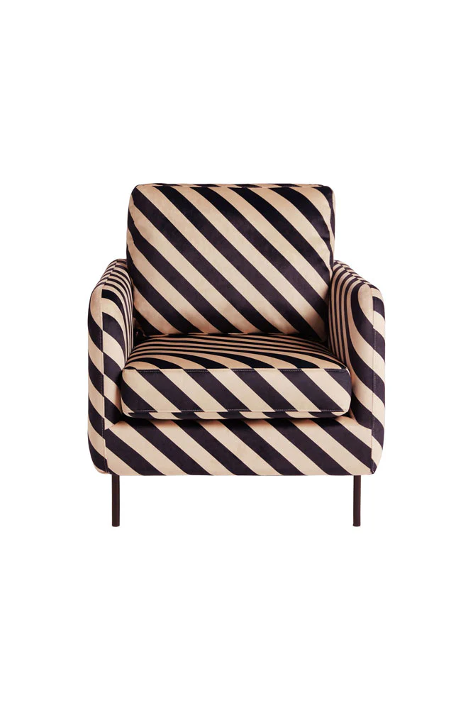 The Edie Sand and Black Stripe Armchair - Image 8