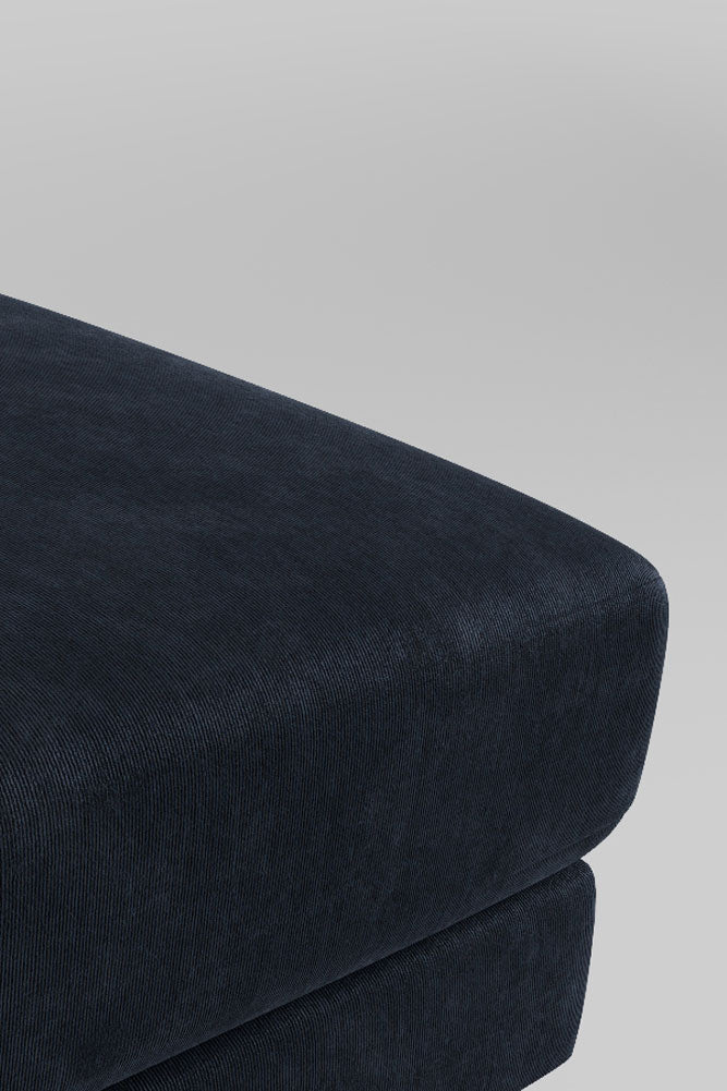 The Grace Footstool In Luxe Needlecord Velvet Midnight Navy - Image 6