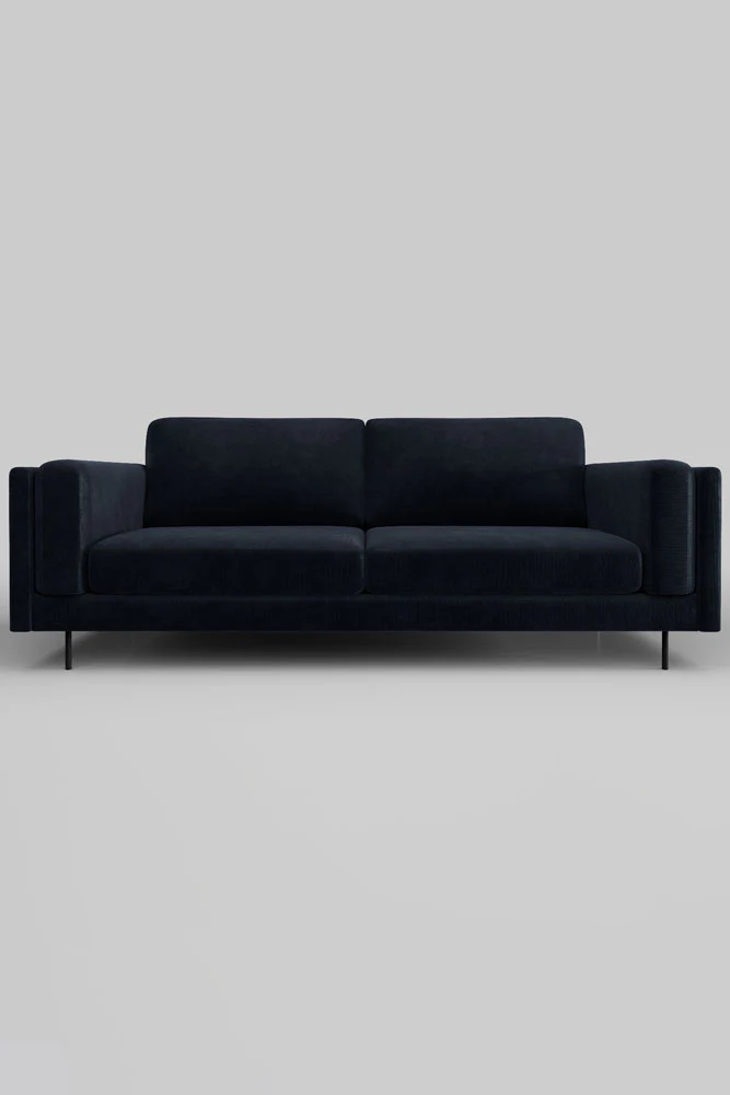 The Grace Large Sofa In Luxe Needlecord Velvet Midnight Navy - Image 4