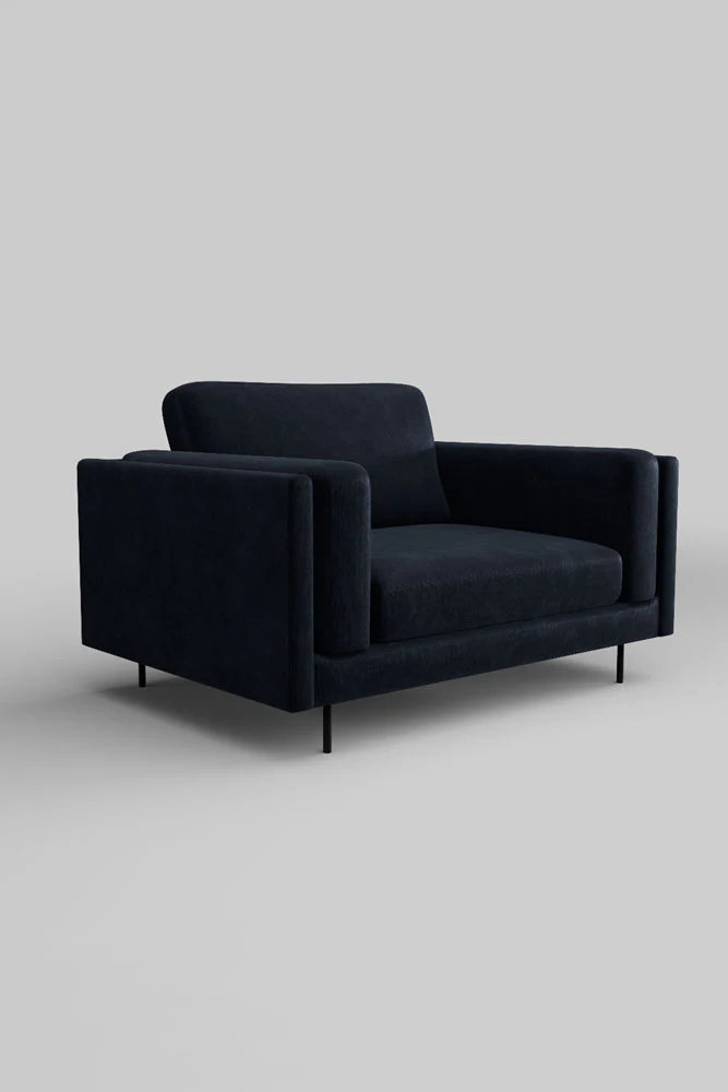 The Grace Love Seat In Luxe Needlecord Velvet Midnight Navy - Image 5